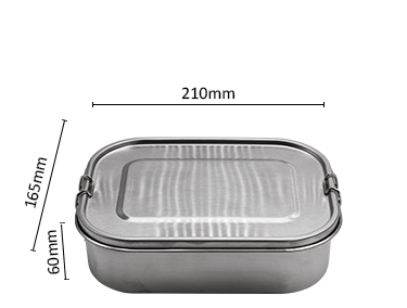 Large Stainless Steel Lunch Box Metal Bento Box Food Container with Lock Clips