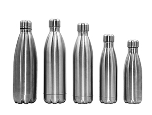 What are some other metal materials used in the production of metal water bottles besides stainless steel