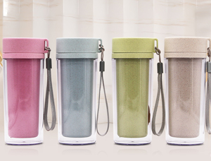 Which parts of the stainless steel water cup can use biodegradable materials
