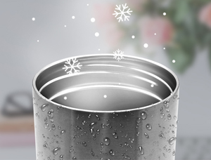 Why are there condensation beads on the surface of the double-layer stainless steel water cup when it is filled with ice water