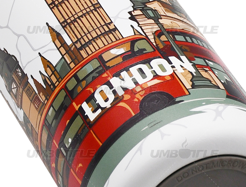 How do different spraying processes on the surface of thermos bottles solve the problem of pattern ink adhesion?