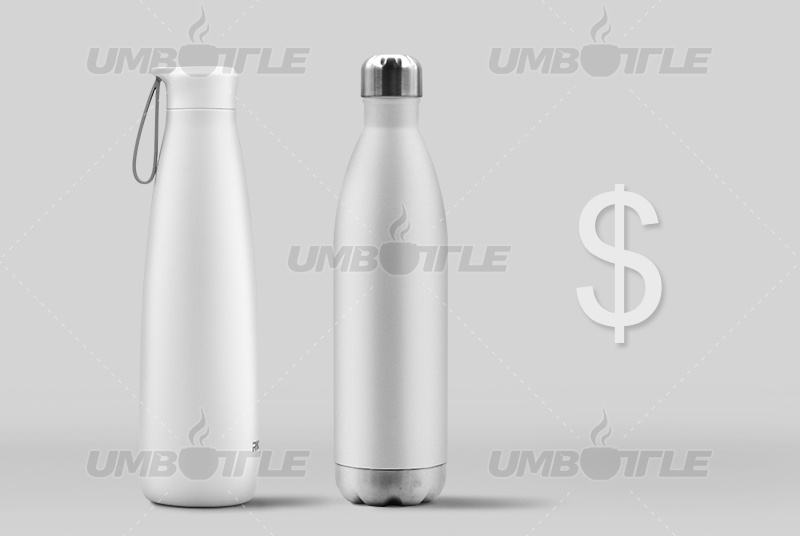 What factors depend on the pricing of water bottles?