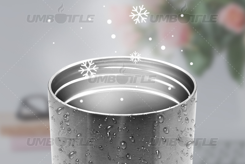 Why are there condensation beads on the surface of the double-layer stainless steel water cup when it is filled with ice water?
