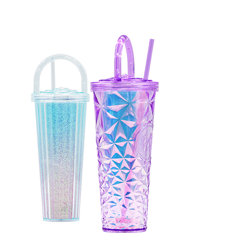 Large capacity double layered women's high-value water cup with handle, birthday gift