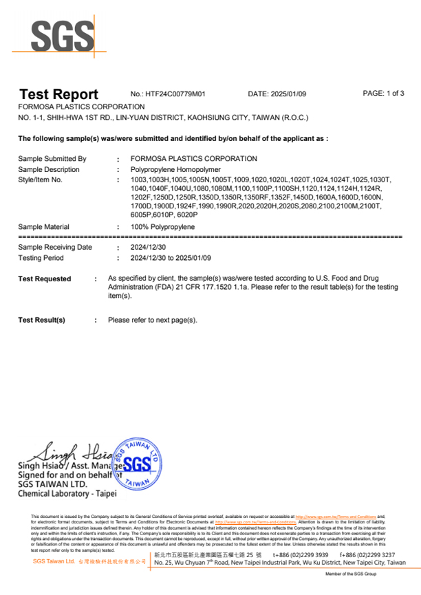 PP SGS FDA USA